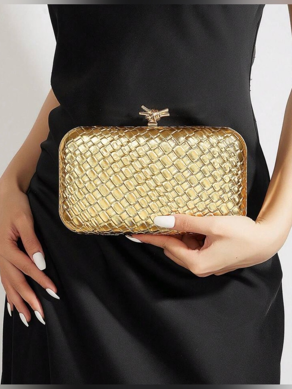 Gold Woven Evening Clutch - NWT